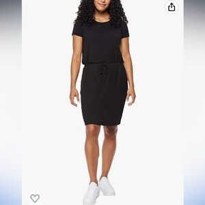 Womens New 32 DEGREES Cool Women's Short Sleeve Comfy Elastic Waist Lux Dress